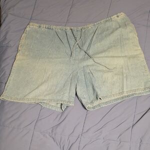 Silhouette Light Blue Cotton Shorts